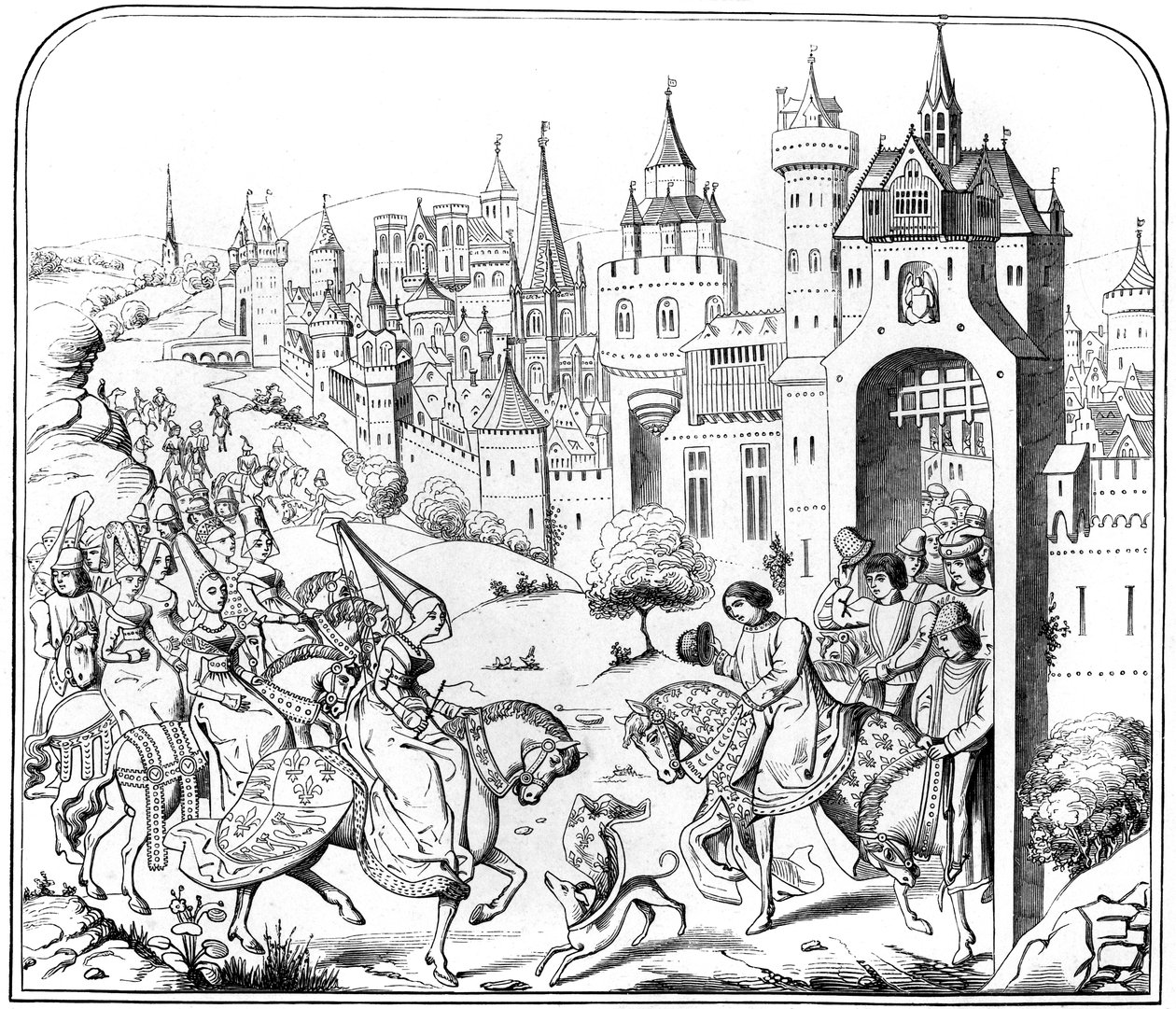 The entry of Queen Isabel into Paris by Unbekannt
