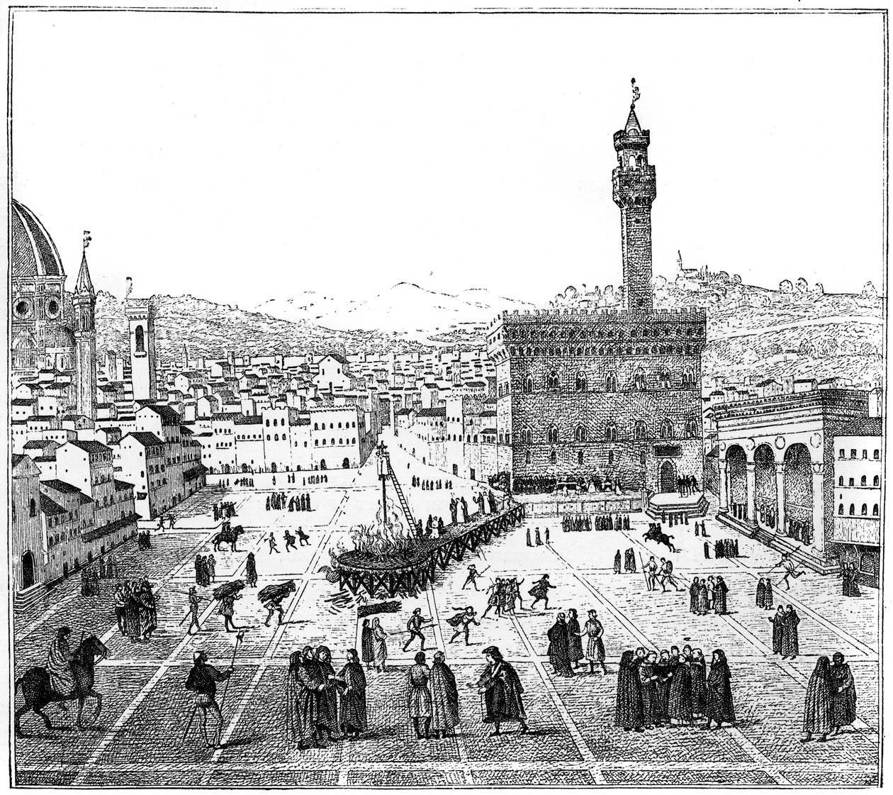The Execution of Girolamo Savonarola in the Piazza Della Signoria, Florence, 1882 by Unbekannt