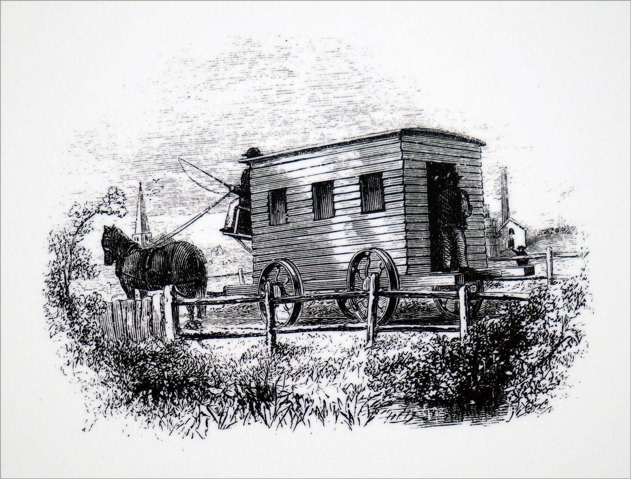 The First Passenger Coach Built by George Stephenson by Unbekannt