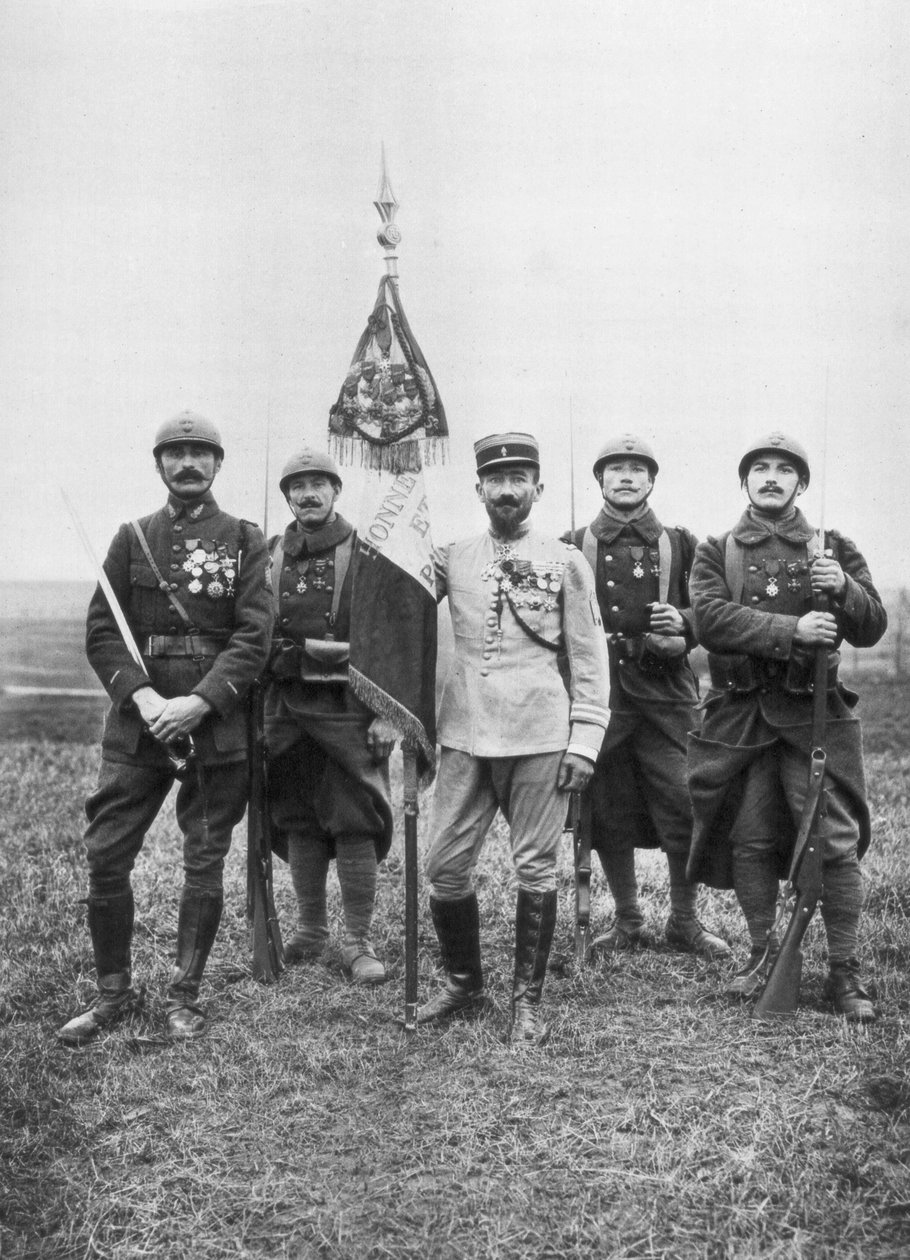 The flag of the Regiment de Marche, of The French Foreign Legion by Unbekannt