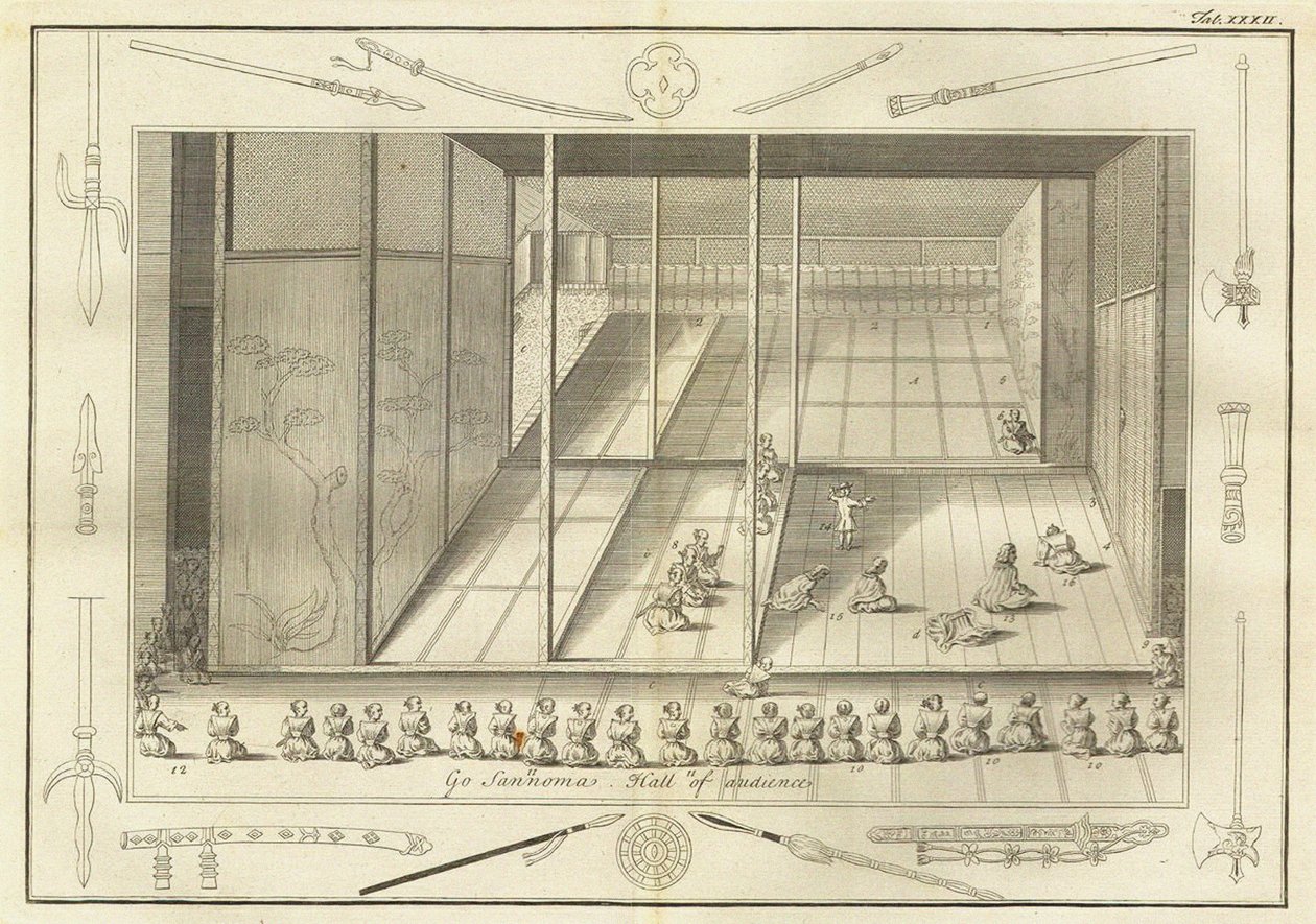 The Hall of Audience of the Dutch Ambassadors. From The History of Japan by Engelbert Kaempfer by Unbekannt