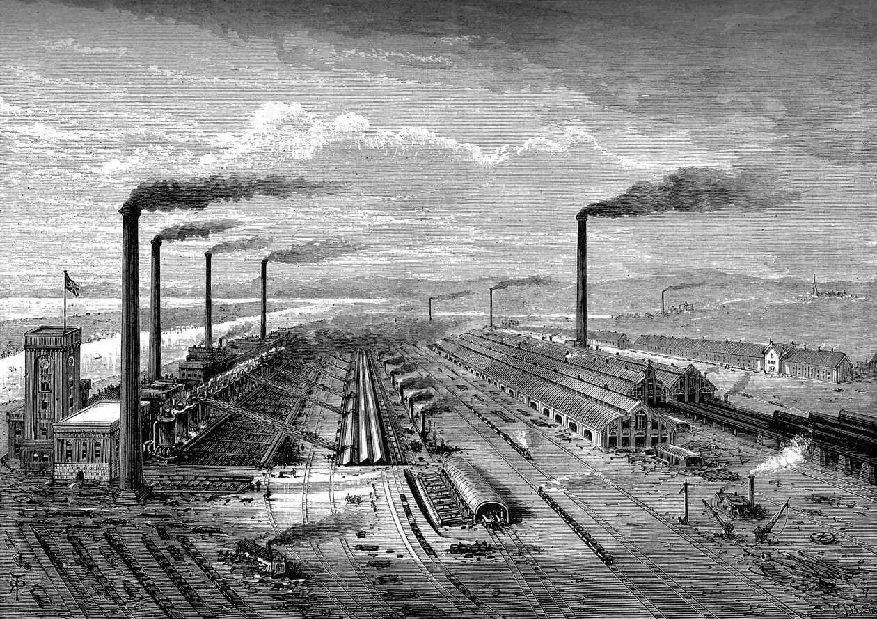 The Iron and Steel Works at Barrow by Unbekannt