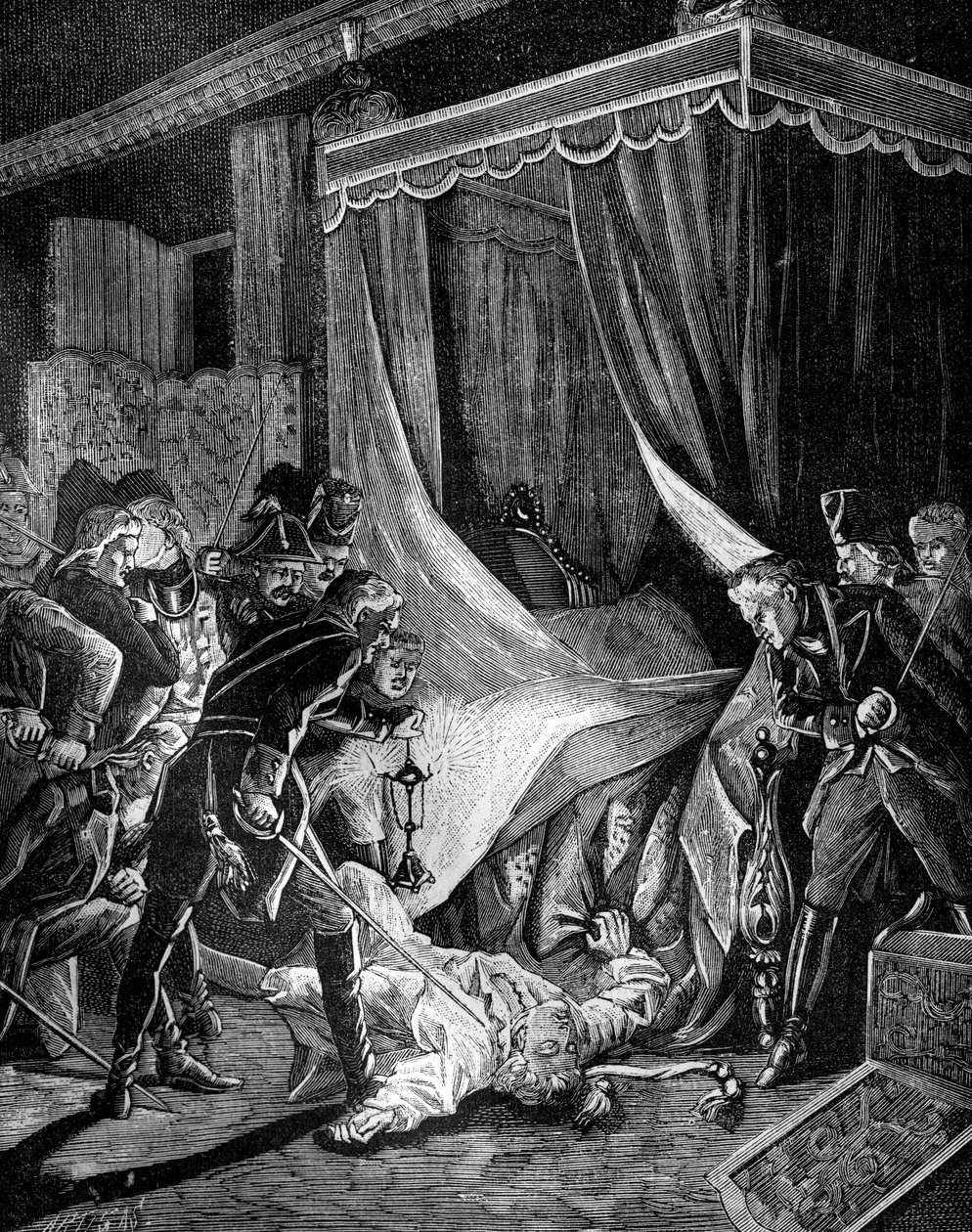 The murder of Tsar Paul I of Russia, March 1801 by Unbekannt