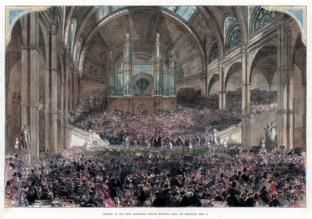 The opening of the new Alexandra Palace, Muswell Hill, 1st May 1875 by Unbekannt