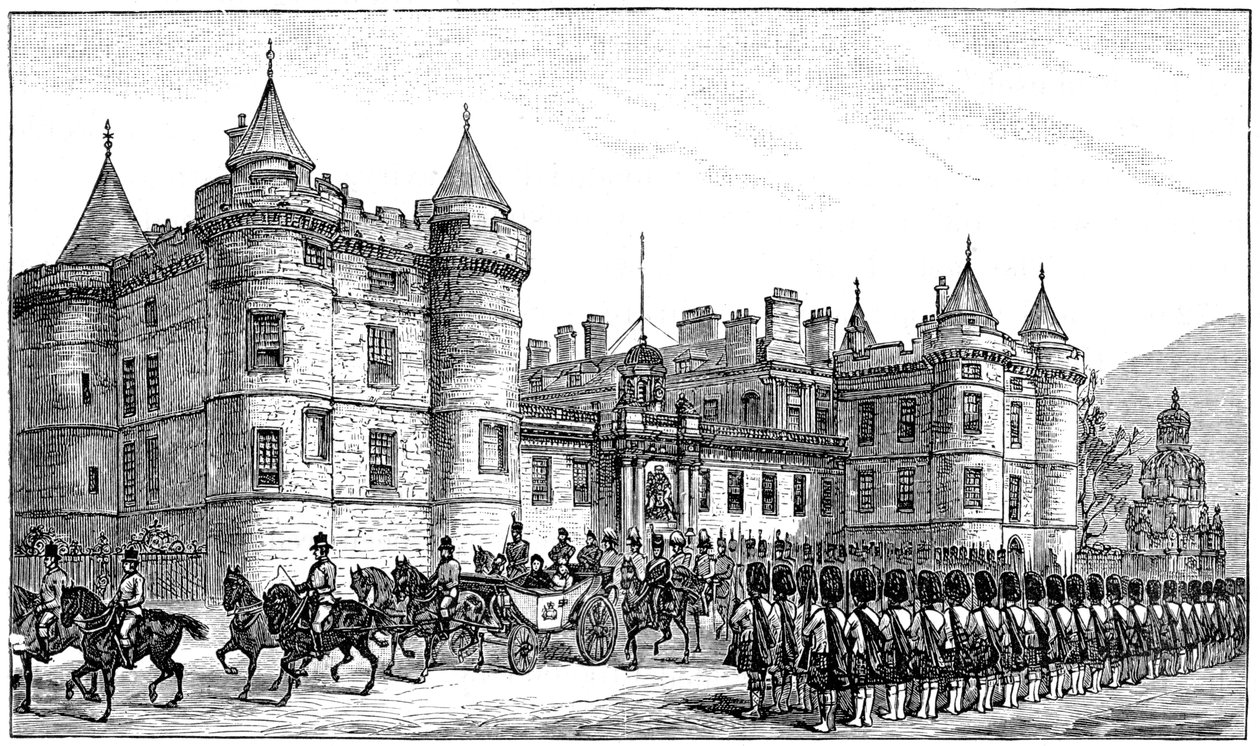 The Queen Leaving Holyrood Palace, Edinburgh by Unbekannt