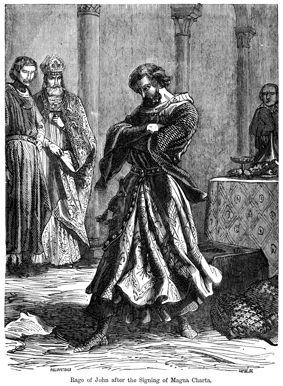 The rage of King John after the signing of the Magna Carta by Unbekannt
