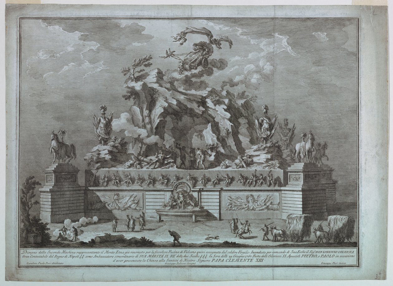The Representation of Mount Etna with the Forge of Vulcan by Unbekannt