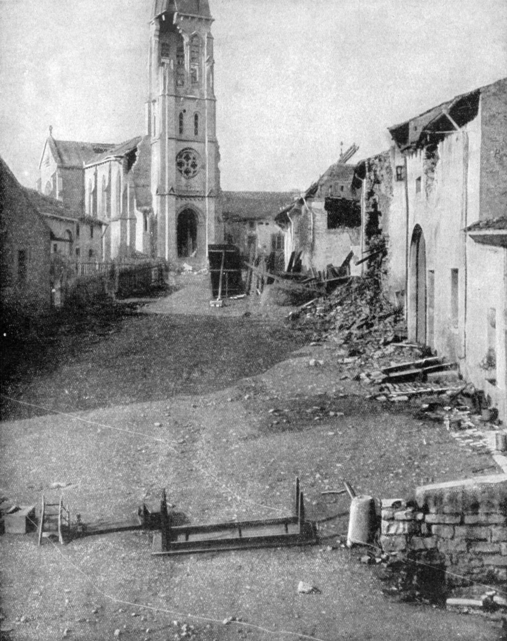 The Ruins of a Village in Lorraine, World War I, 1915 by Unbekannt
