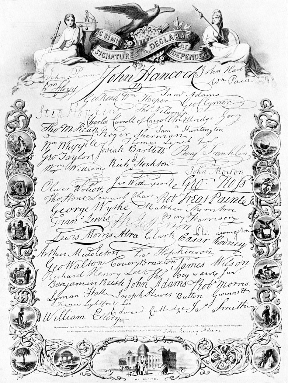 The Signatures to the American Declaration of Independence by Unbekannt