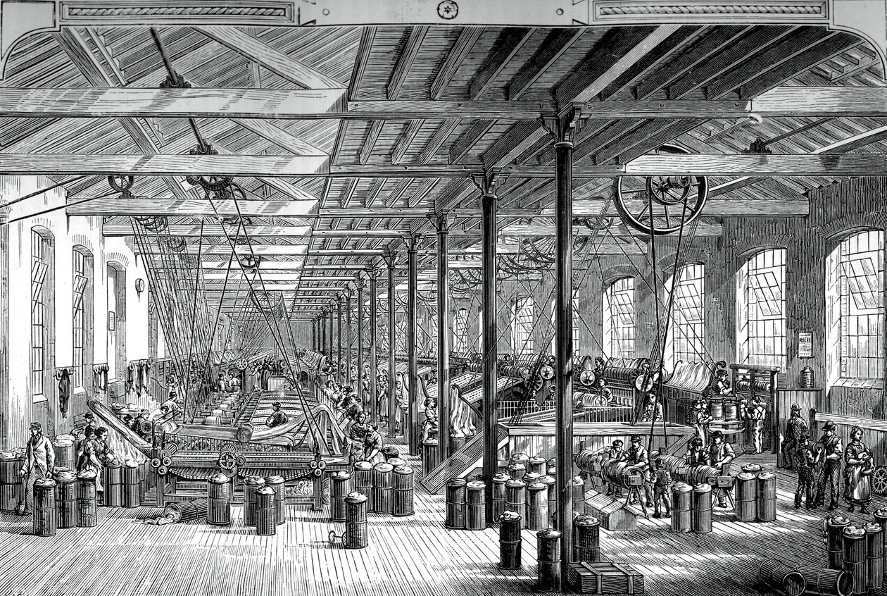 The spinning room in the Shadwell rope works, c1880 by Unbekannt