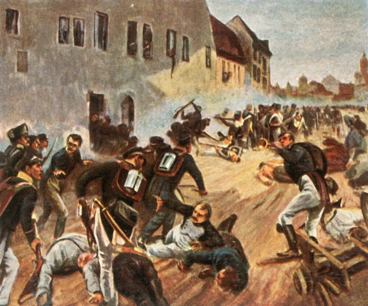 The storming of the Grimma Gate, 19 October 1813 by Unbekannt