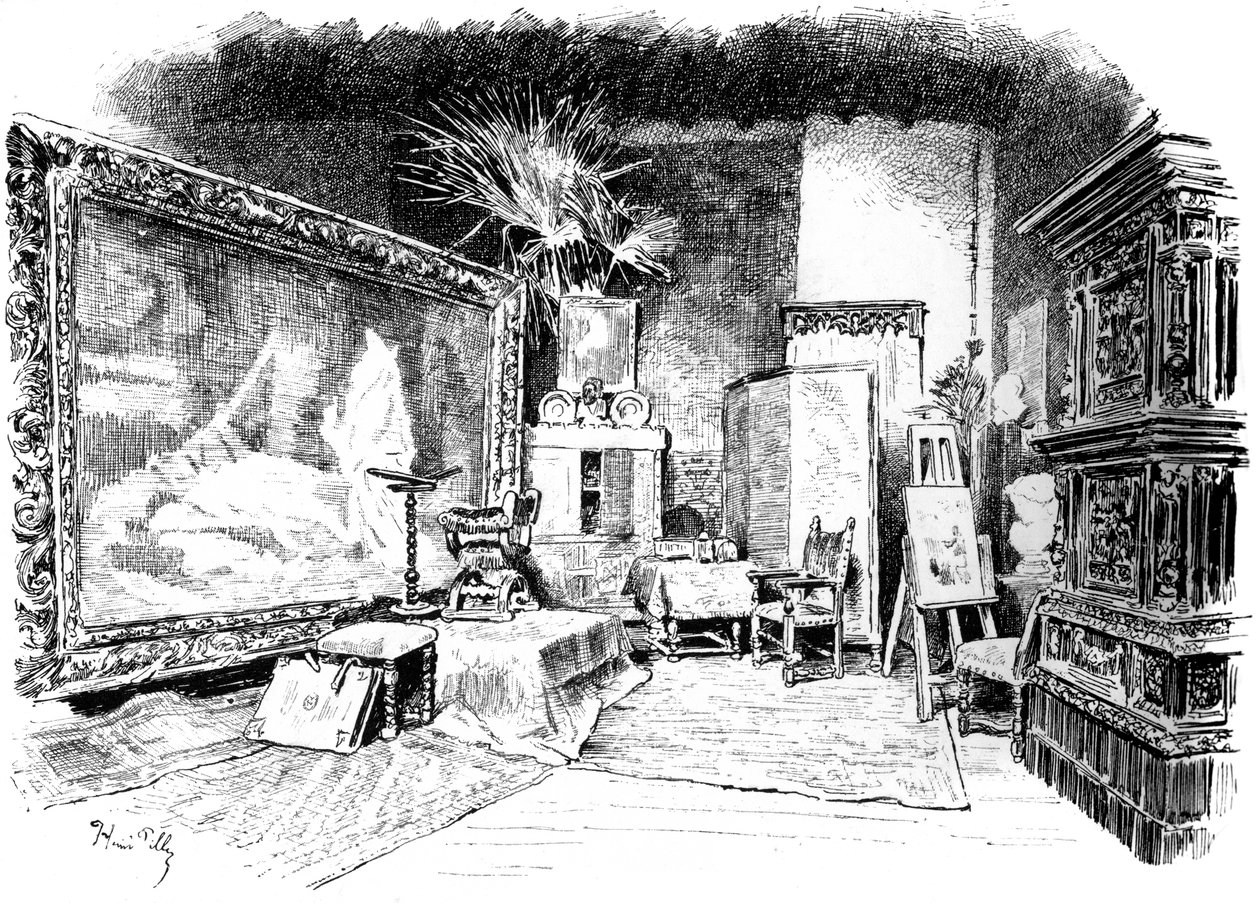 The studio of Karl von Piloty by Unbekannt