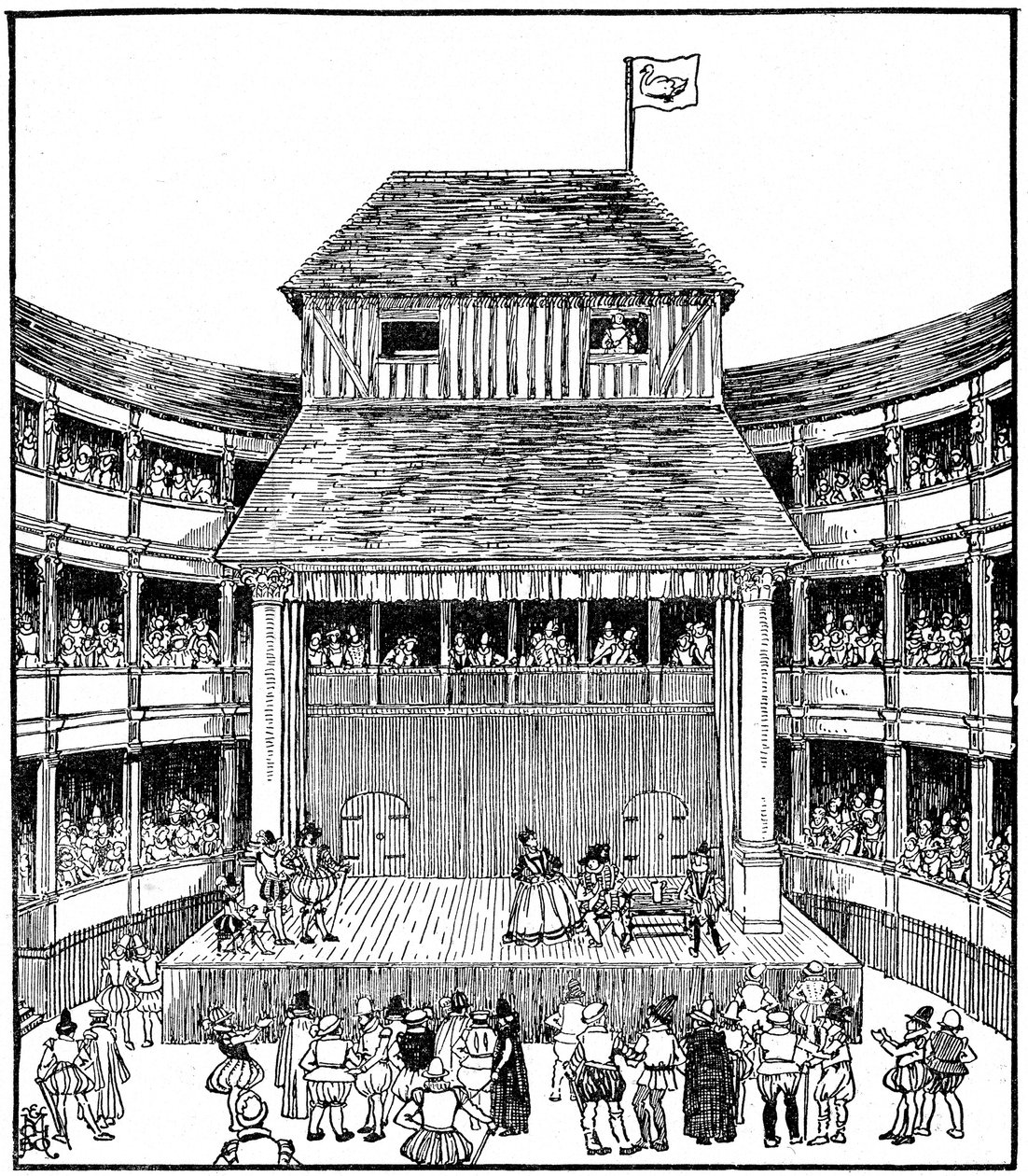 Theatre or Playhouse in the Time of Elizabeth I by Unbekannt