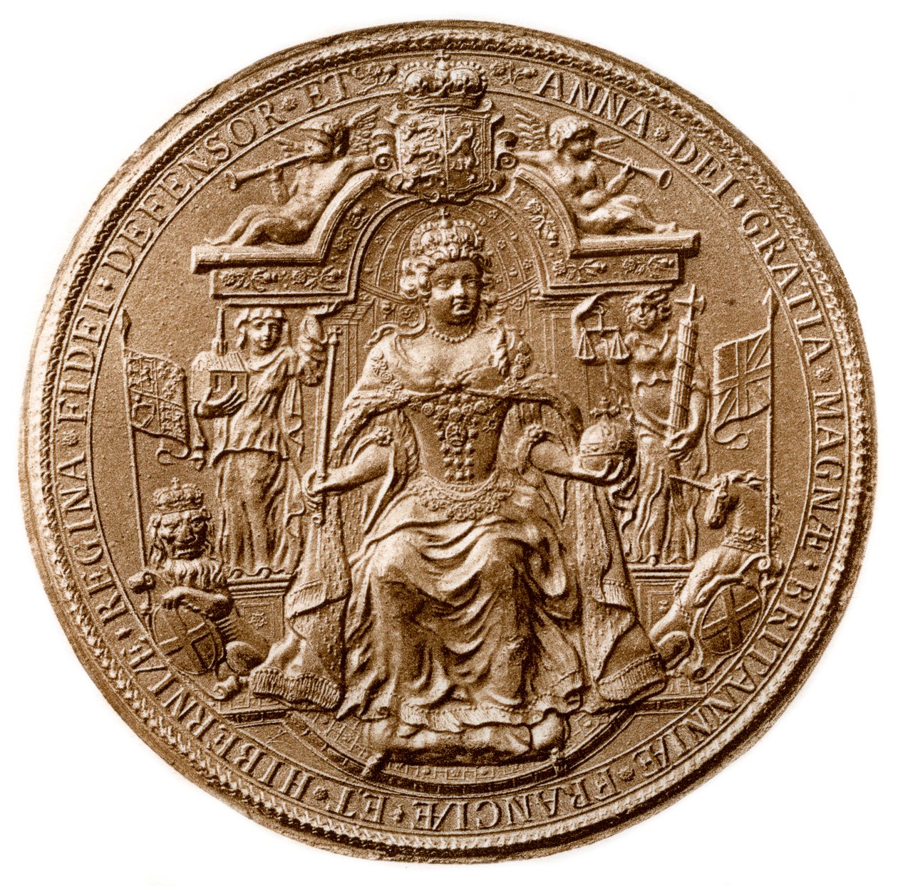 Third Great Seal of Queen Anne, obverse, 1702-1714 by Unbekannt