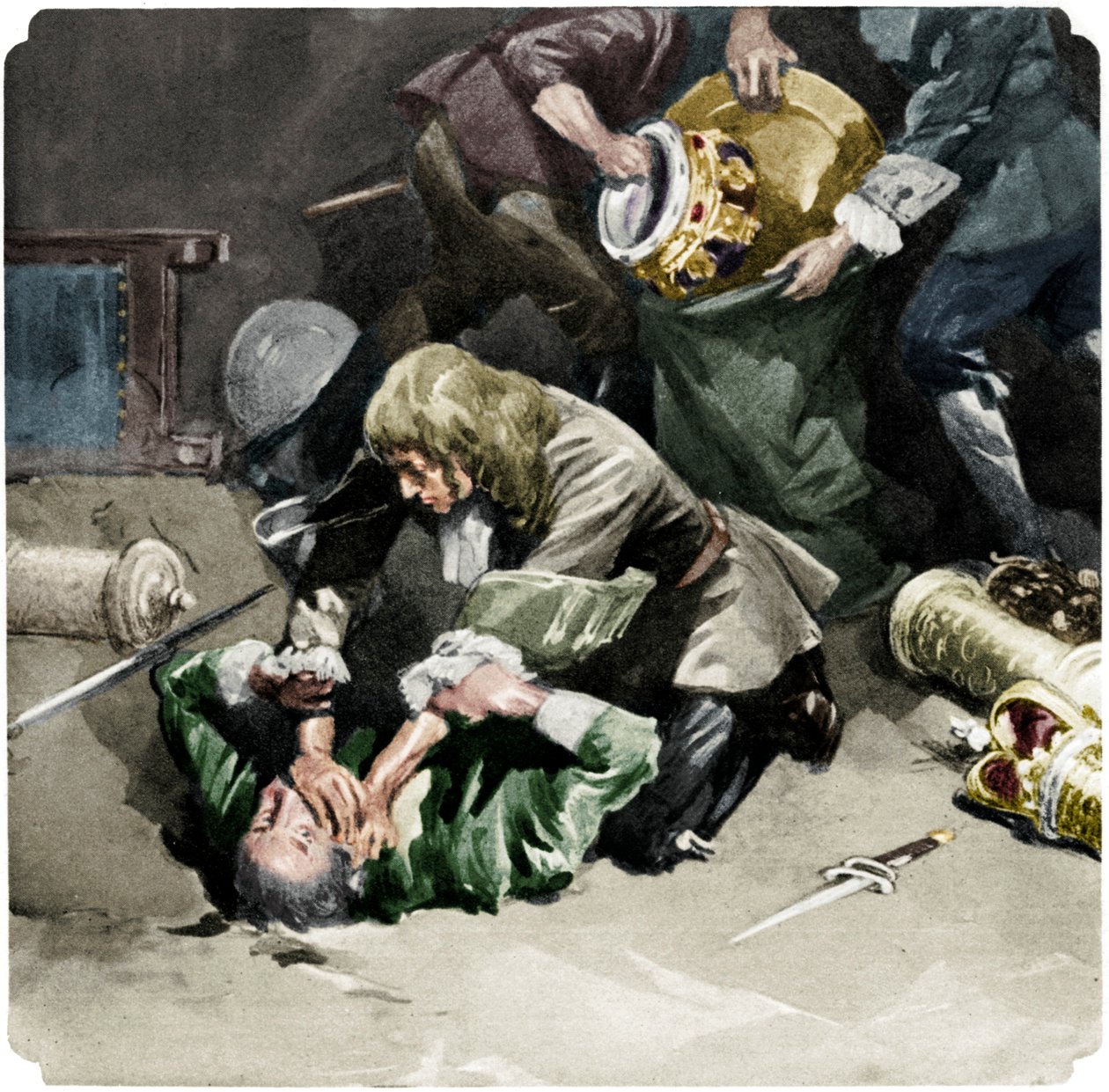 Thomas Blood Attempting to Steal the Crown Jewels from the Tower of London in 1671 by Unbekannt