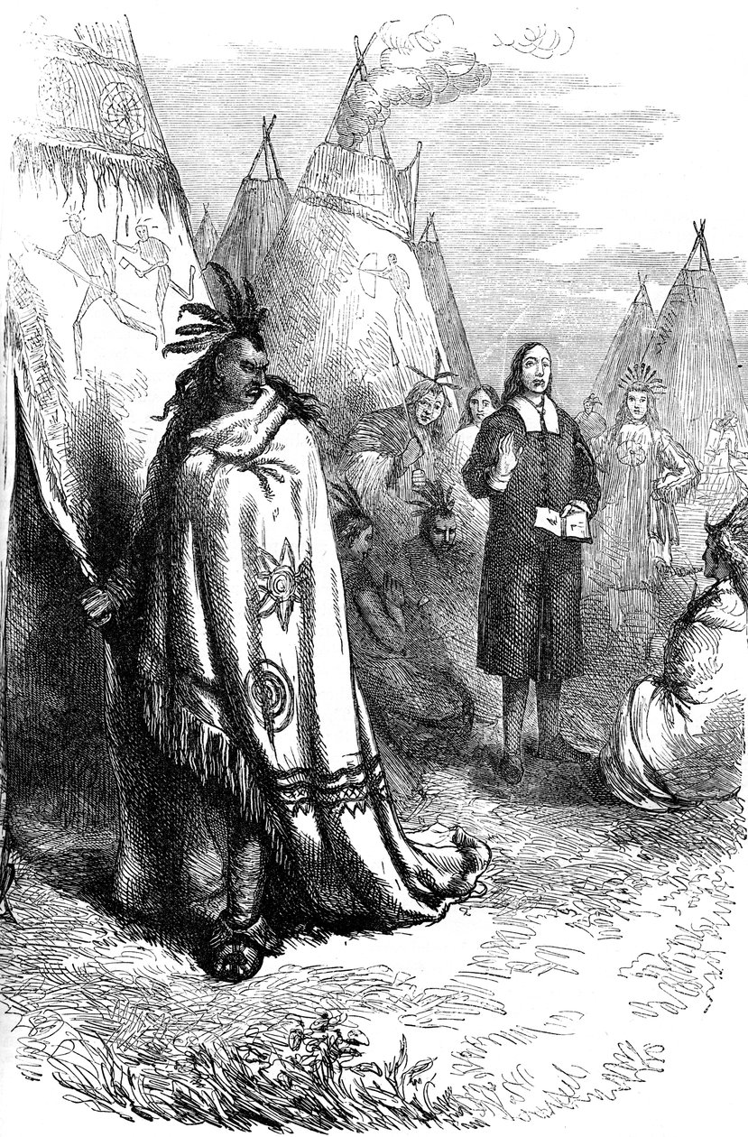 Thomas Mayhew and the Narragansett sachem by Unbekannt