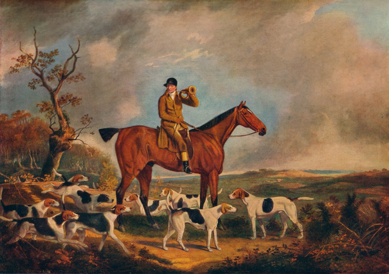 Thomas Oldaker on Pickle with his Hounds, c. 19th century, 1922 by Unbekannt