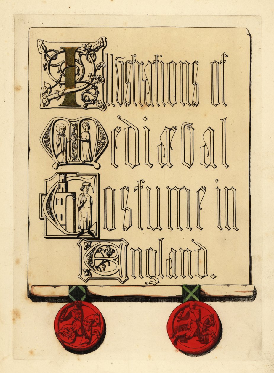 Title page with illuminated lettering and red wax seals by Unbekannt