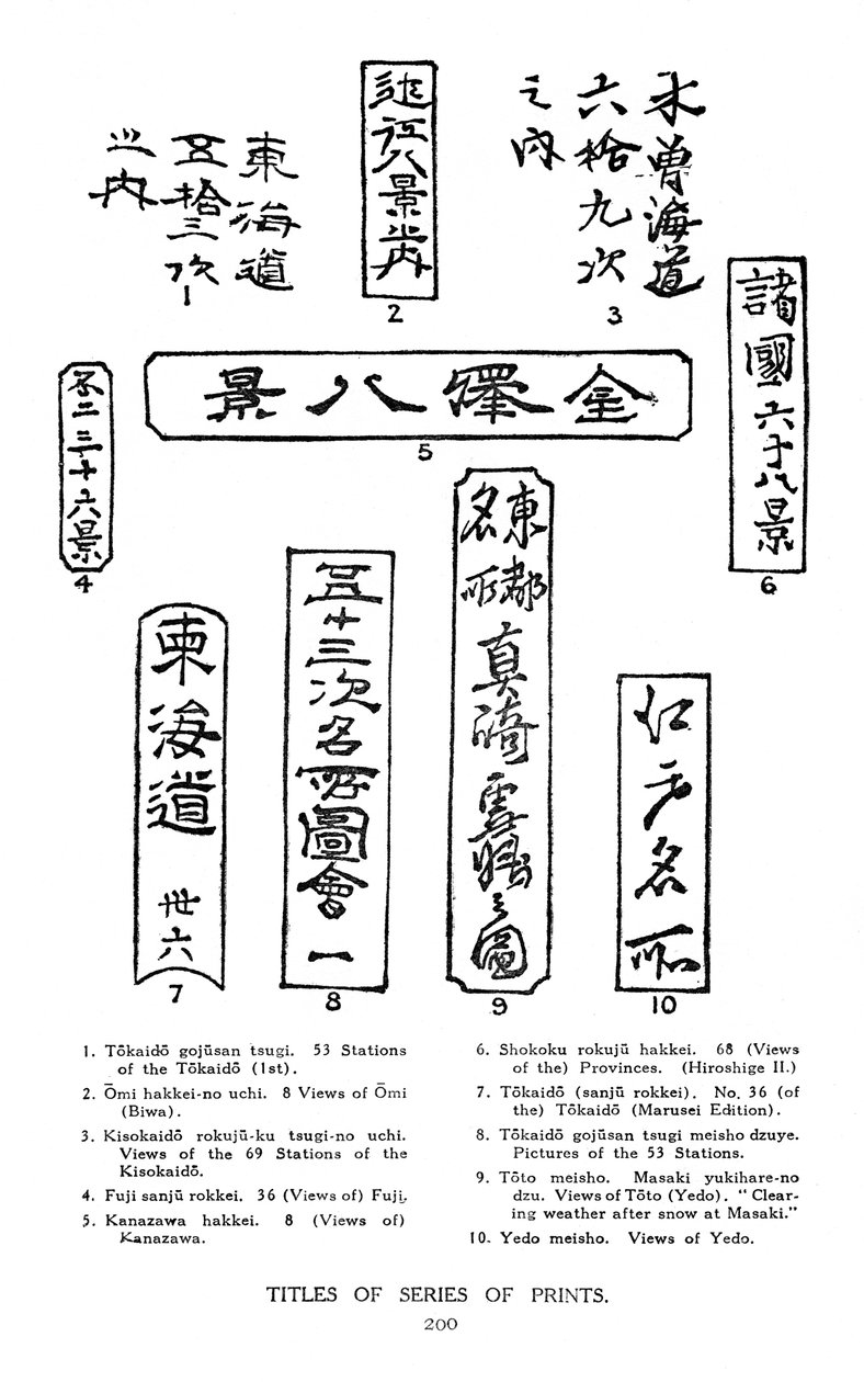 Titles of Series of Prints by Unbekannt