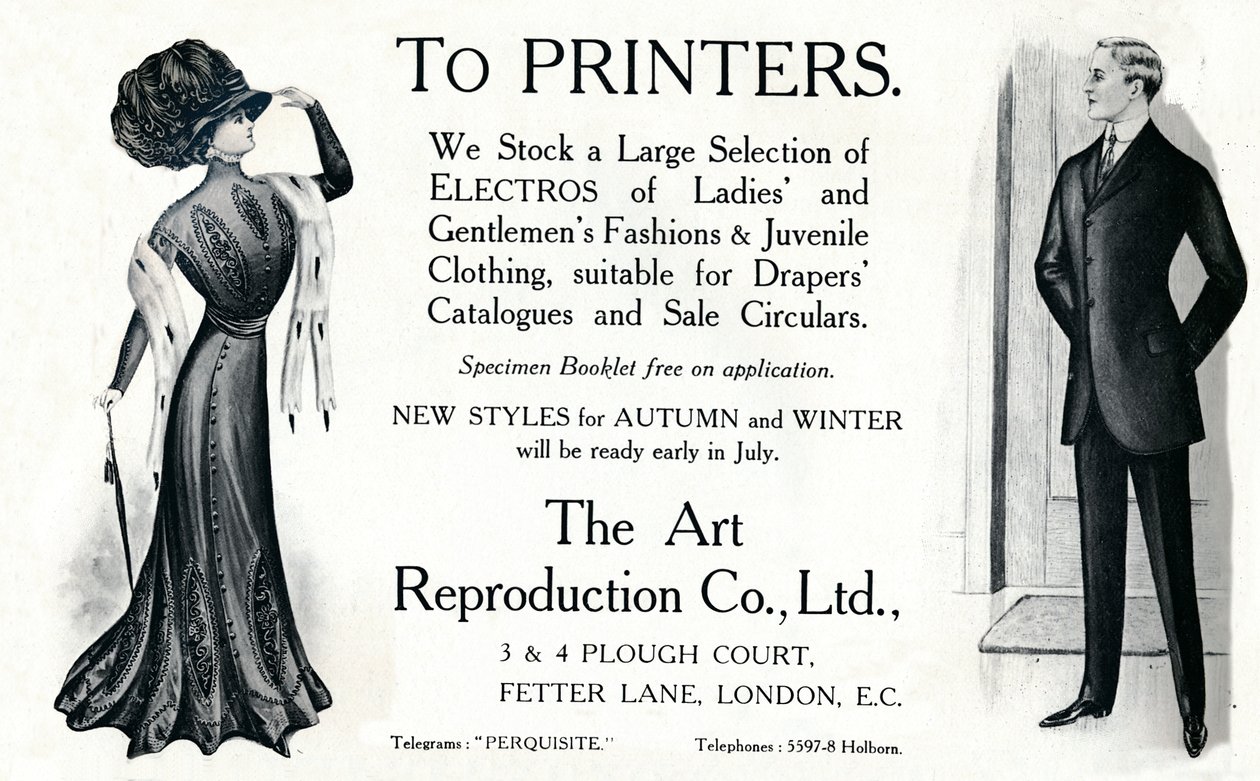 To Printers - The Art Reproduction Co., Ltd advertisement by Unbekannt