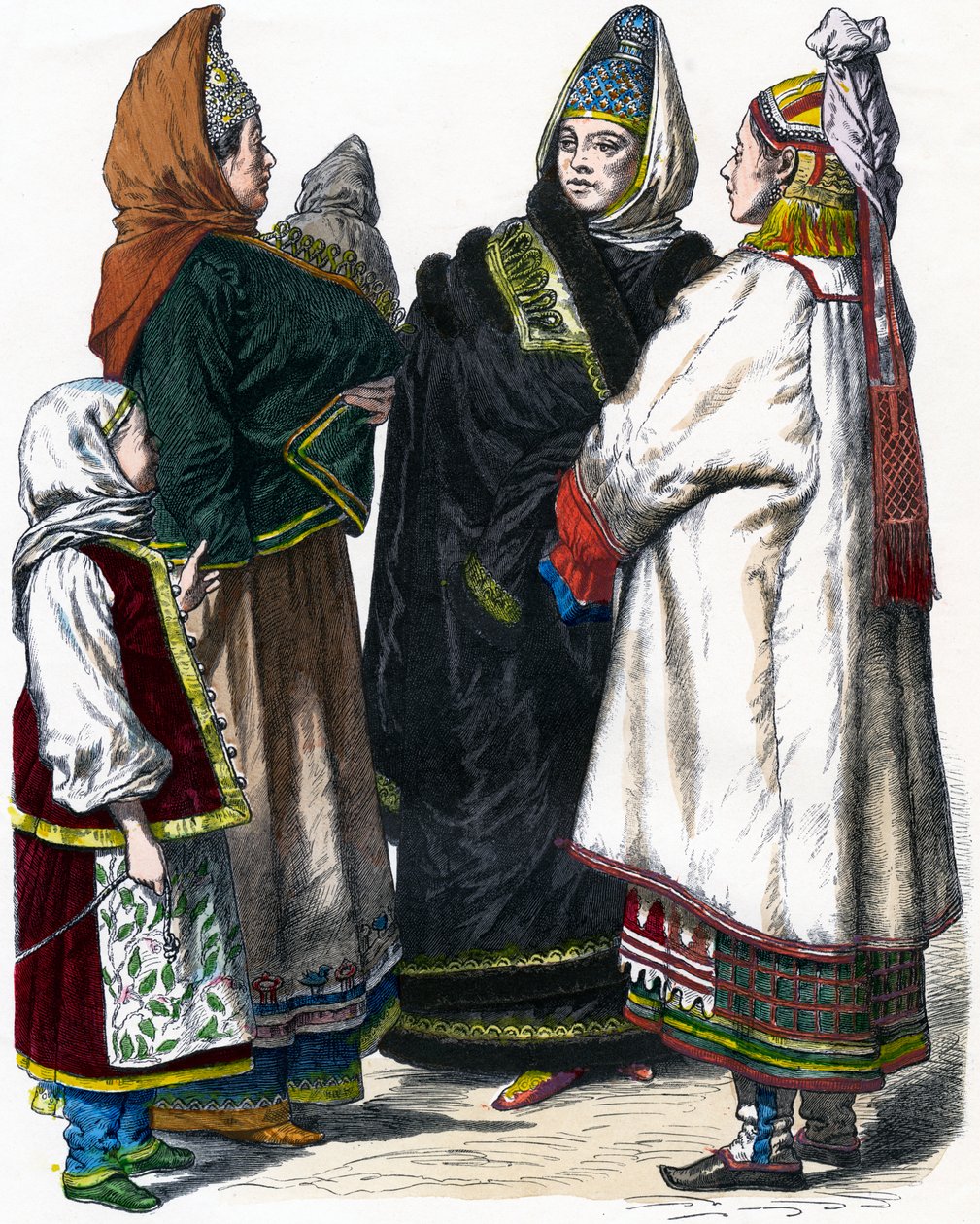 Traditional Russian Costume by Unbekannt