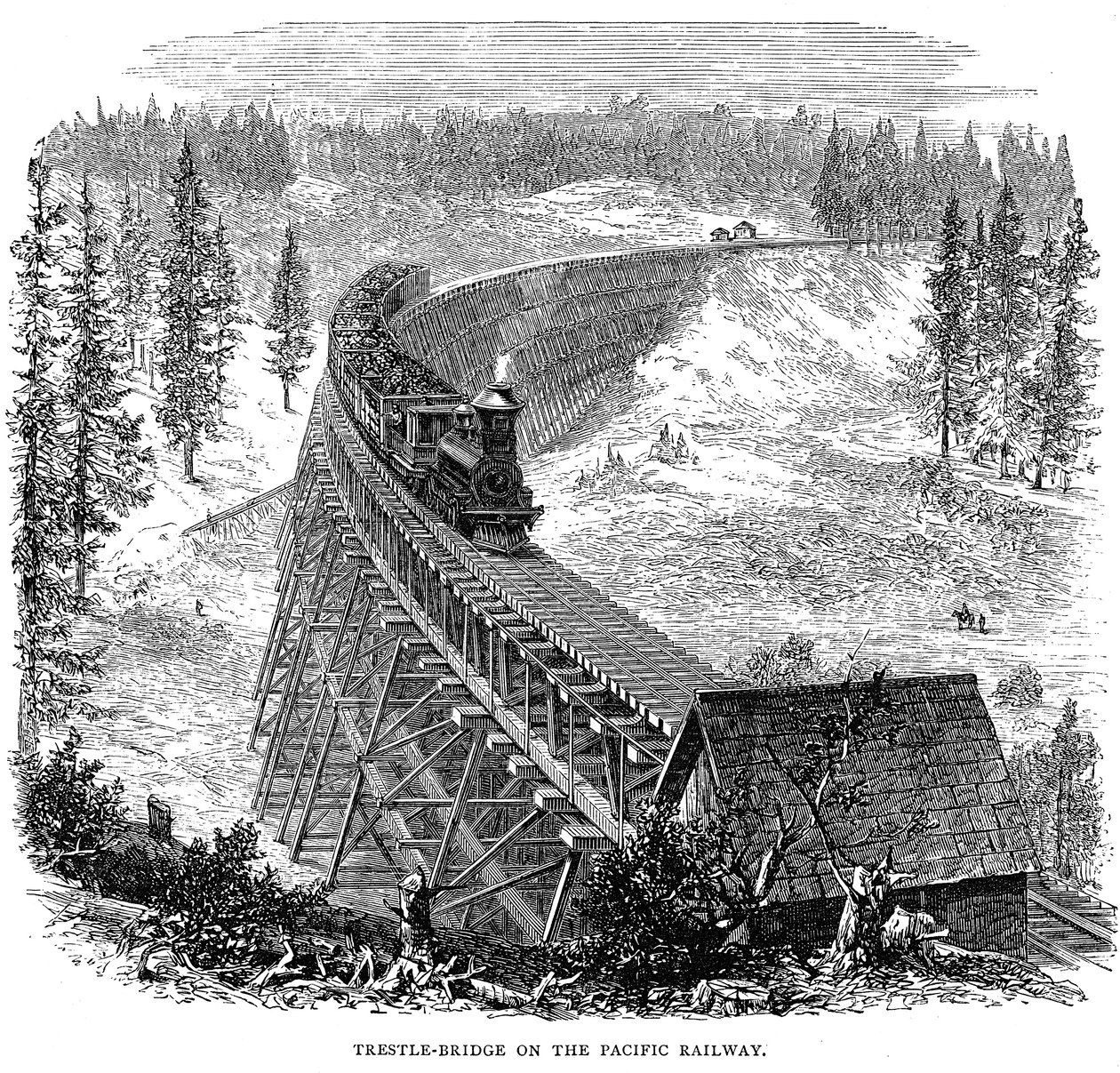 Trestle Bridge on the Union Pacific Railroad, USA by Unbekannt