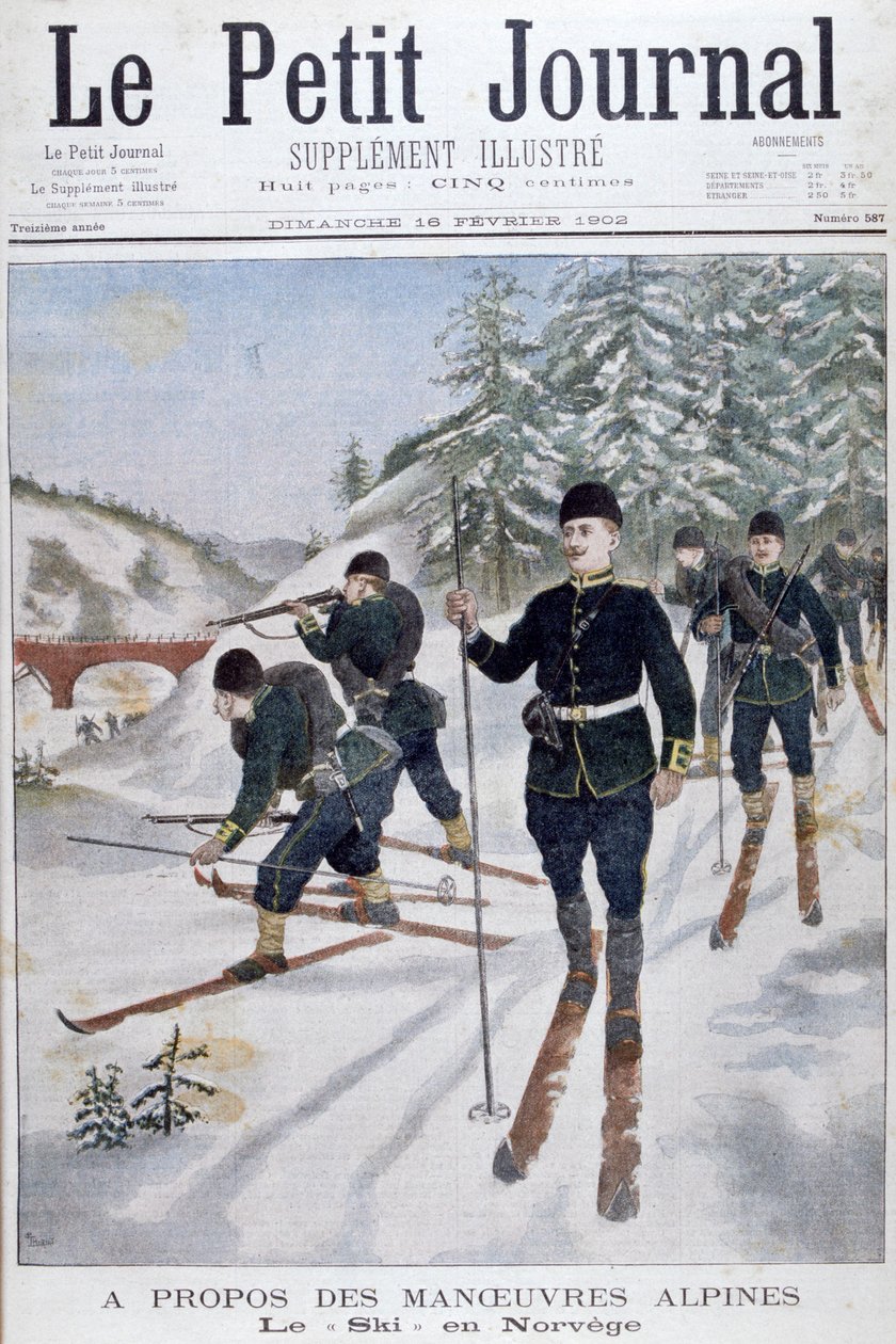 Troops on Skis on Alpine Manoeuvres, Norway, 1902 by Unbekannt