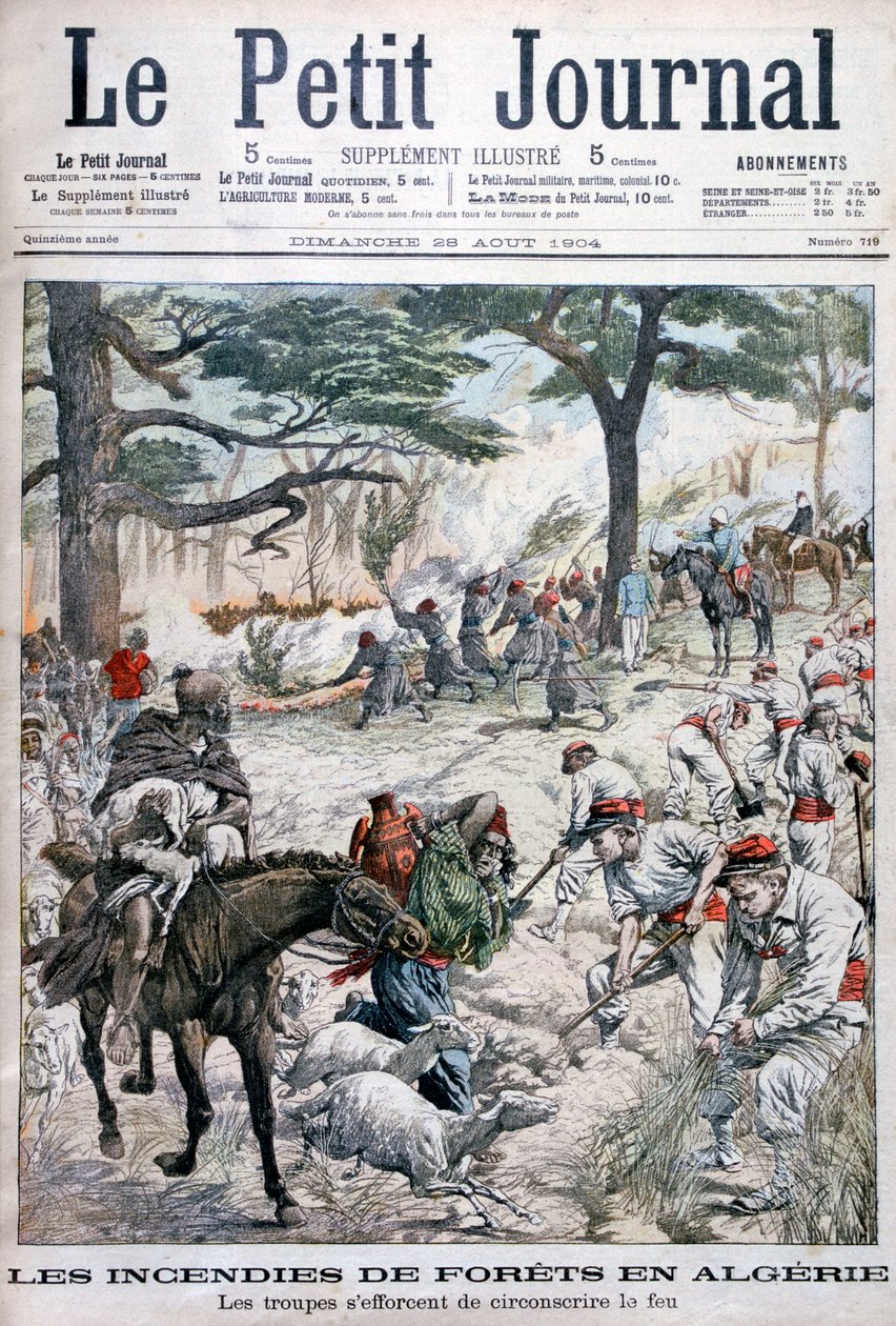Troops Trying to Contain a Forest Fire, Algeria by Unbekannt