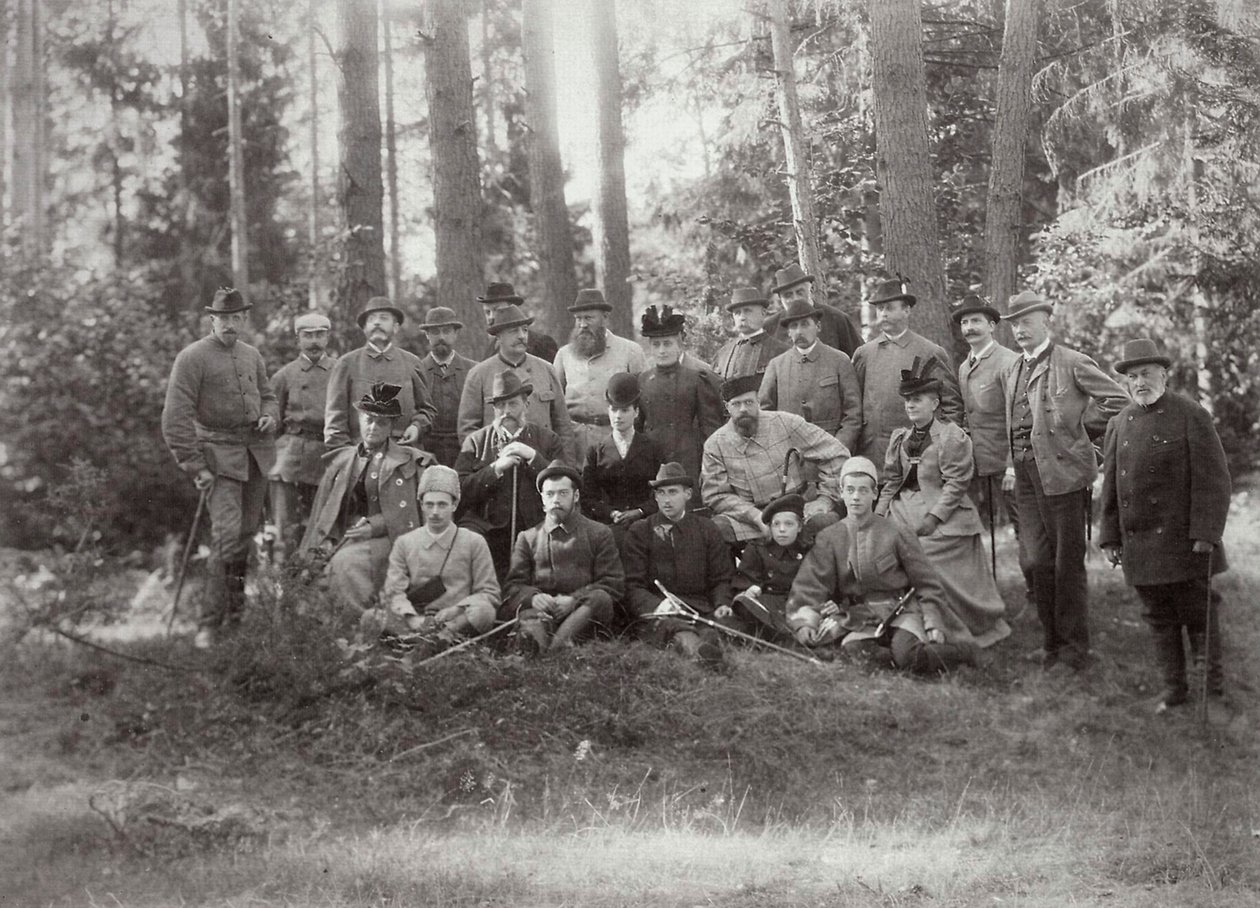 Tsar Alexander III with Family and Friends on a Hunt in the Bialowieza Forest, Russia, 1894 by Unbekannt