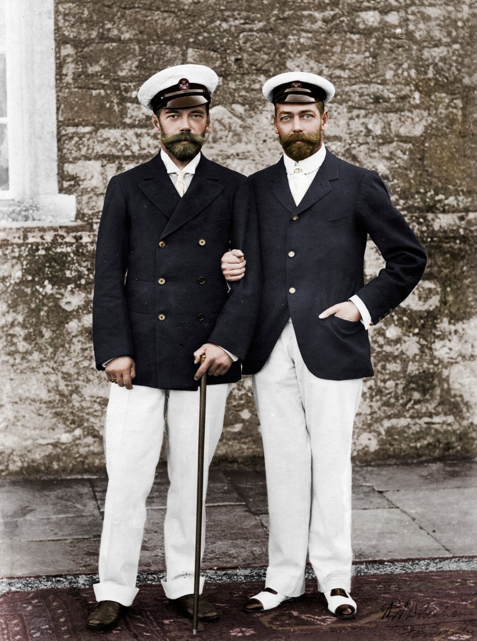 Tsar Nicholas II of Russia and King George V of Great Britain by Unbekannt