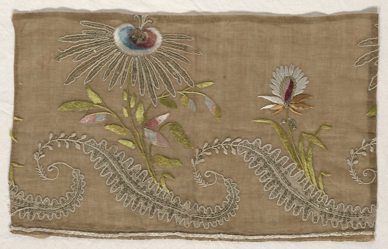 Two Fragments of Embroidery, 18th century by Unbekannt
