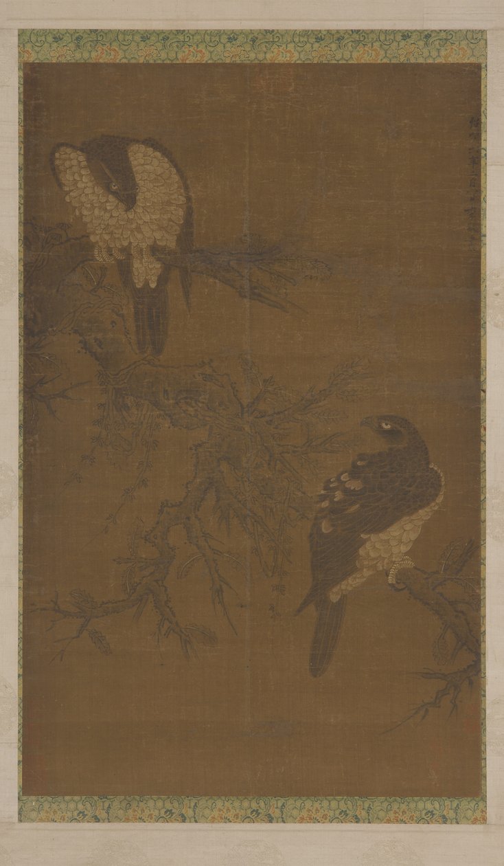 Two Hawks on a Withered Bough by Unbekannt