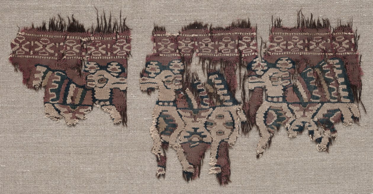 Two Mounted Fragments of a Border from a Garment, late 700s - early 800s by Unbekannt
