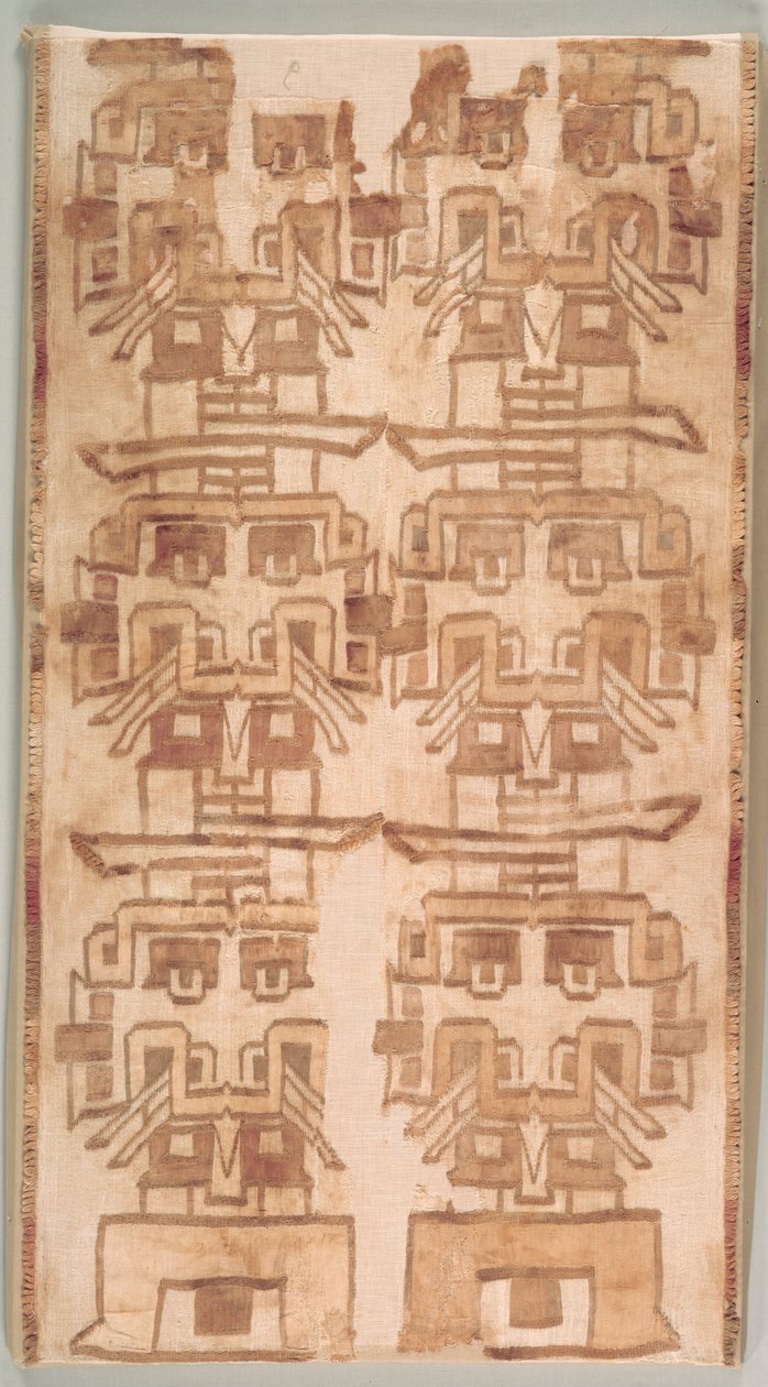 Two Textile Fragments with Fanged Heads, 500-200 BC by Unbekannt