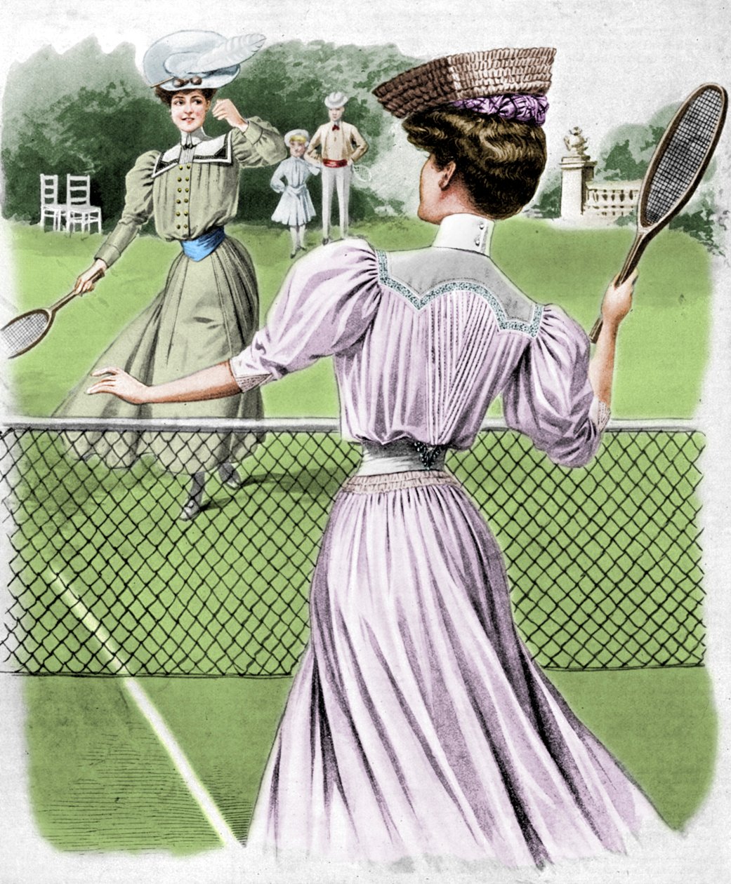 Two lawn tennis costumes for October, 1905 by Unbekannt