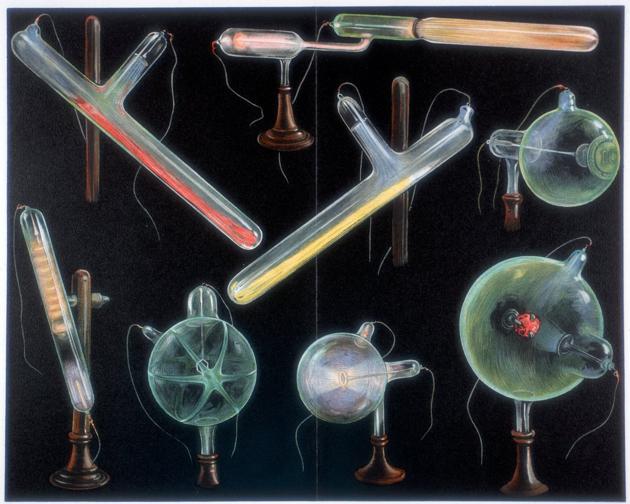 Various Substances Fluorescing in Vacuum Tubes of Different Shapes by Unbekannt