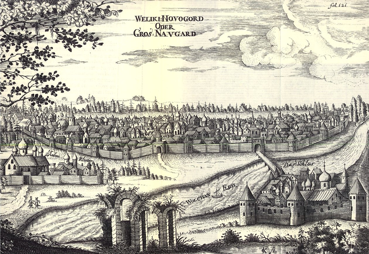 Velikiy Novgorod Illustration from Travels to the Great Duke of Muscovy and the King of Persia by Adam Olearius, 1656 by Unbekannt