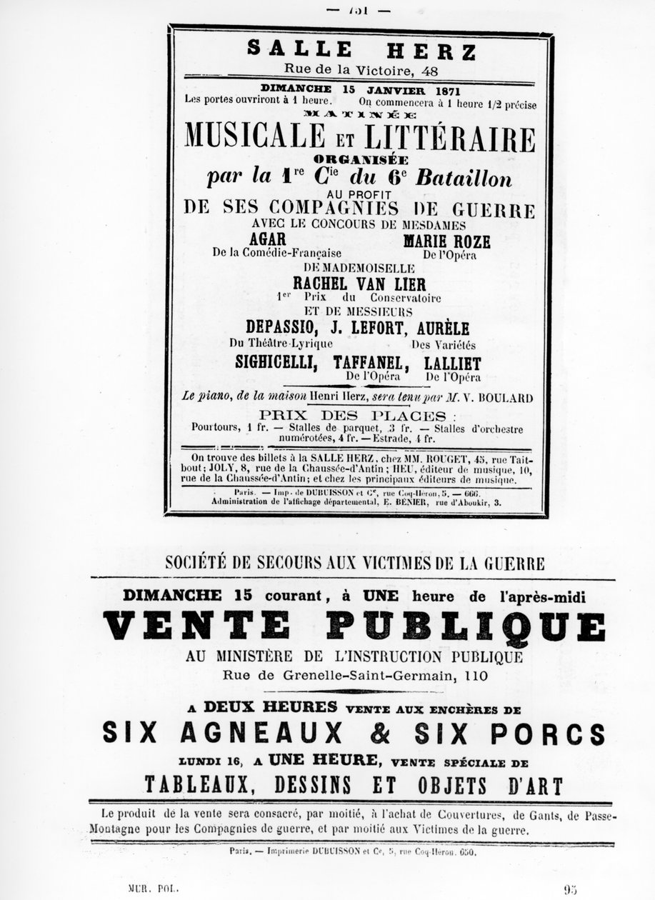 Vente Publique, from French Political Posters of the Paris Commune by Unbekannt