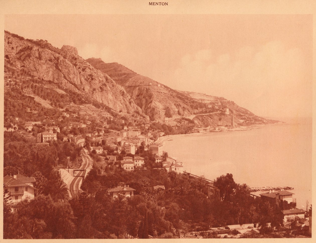 View of Garavan and the Italian Frontier, Menton by Unbekannt
