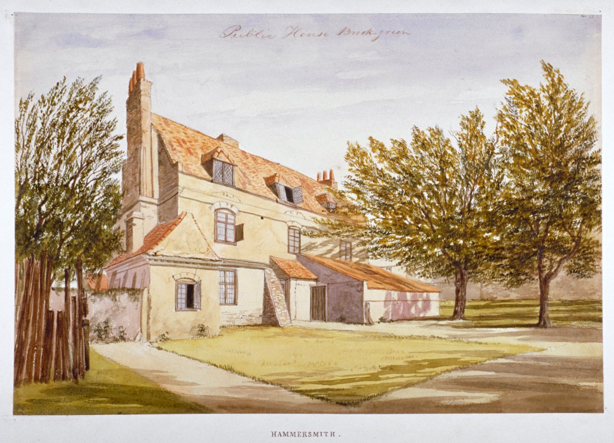 View of a Public House, Brook Green, Hammersmith, London by Unbekannt
