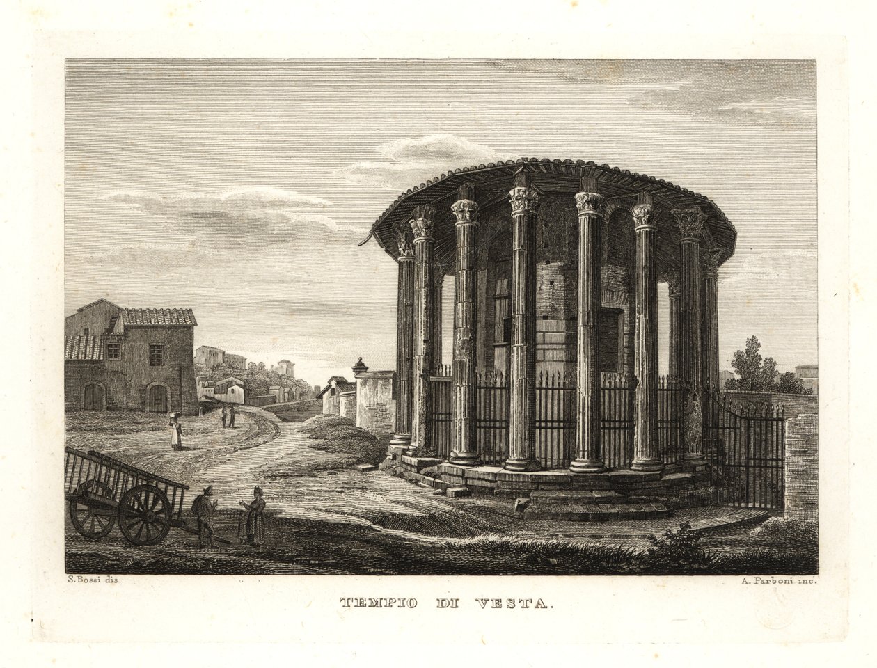 View of the Temple of Vesta, Rome by Unbekannt