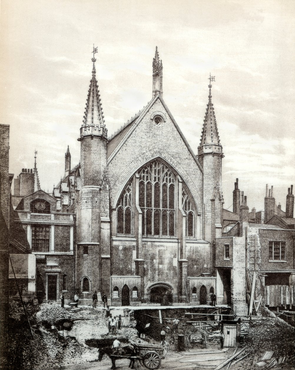 View of the east end of Guildhall and the Old Library, City of London, 1886 by Unbekannt