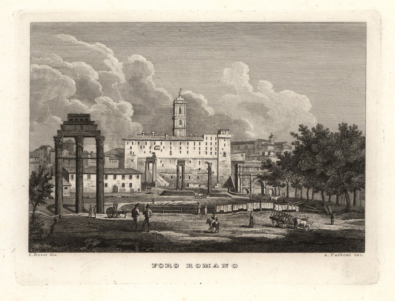 View of the ruins of the Roman Forum by Unbekannt