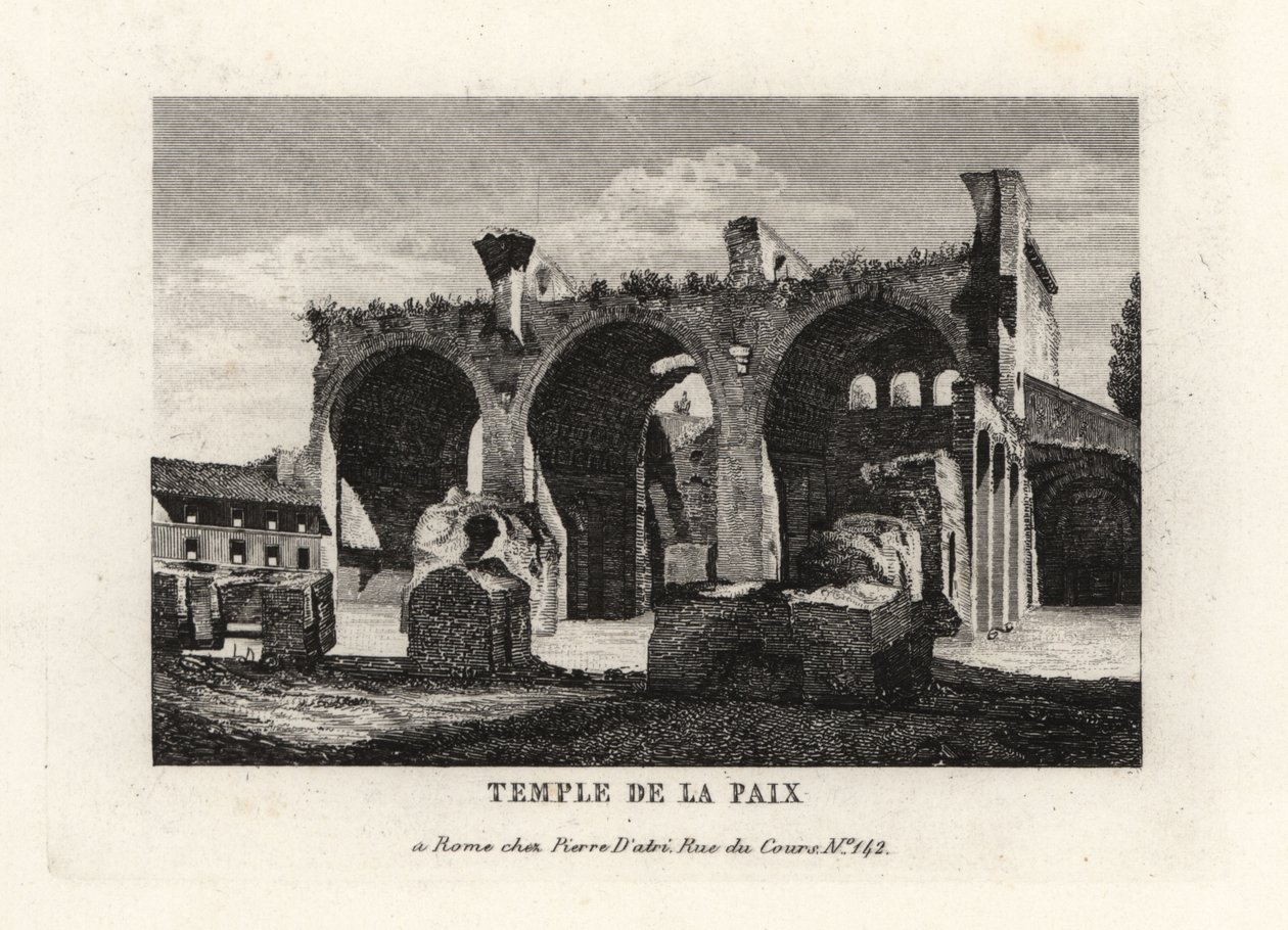 View of the ruins of the Temple of Peace by Unbekannt