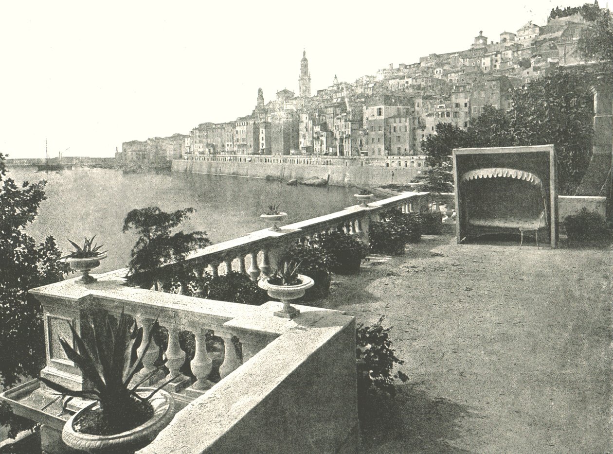View of the Town from the Bay, Menton, France by Unbekannt