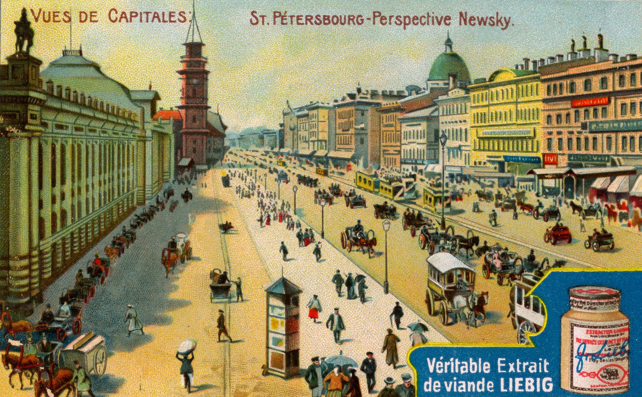 Views of Capitals: Nevsky Prospect, St Petersburg, c1900 by Unbekannt