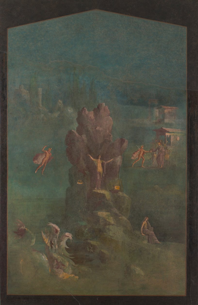 Wall Painting: Perseus and Andromeda in Landscape, from the Imperial Villa by Unbekannt