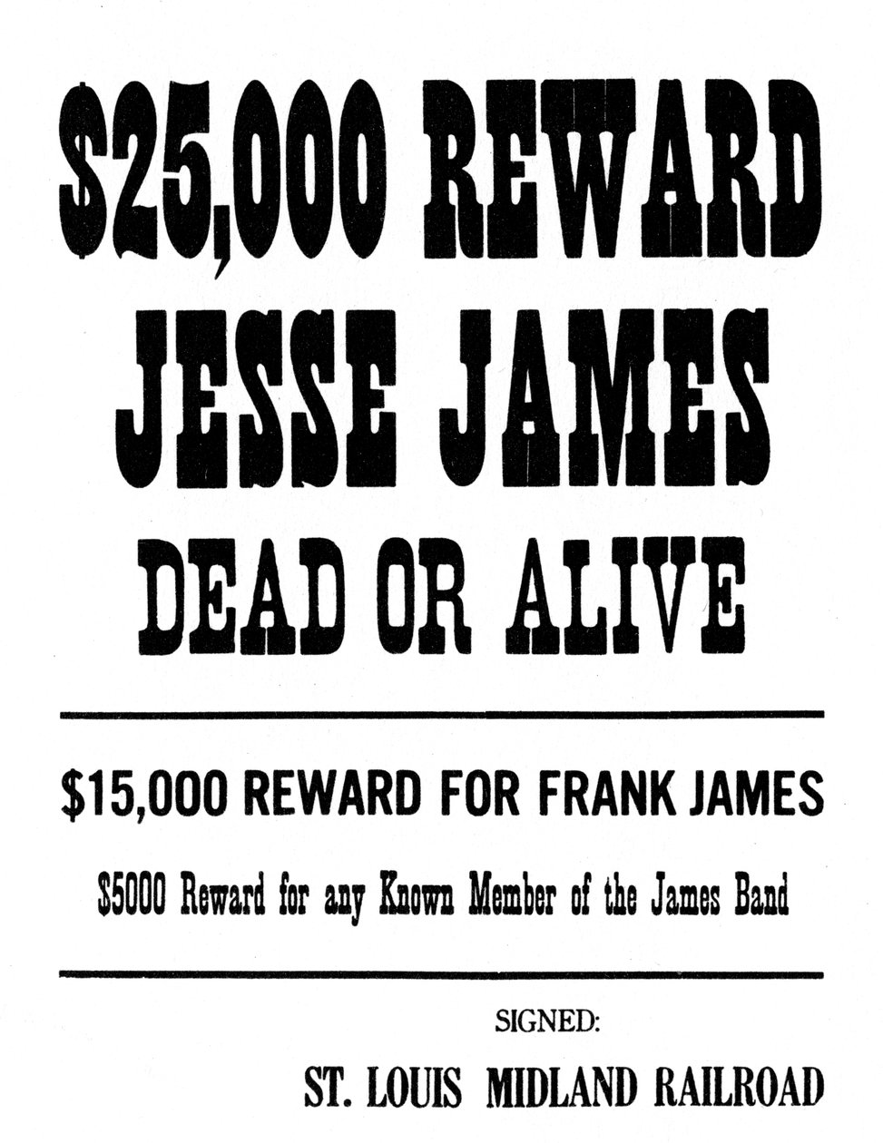 Wanted poster, c1868-1882 by Unbekannt