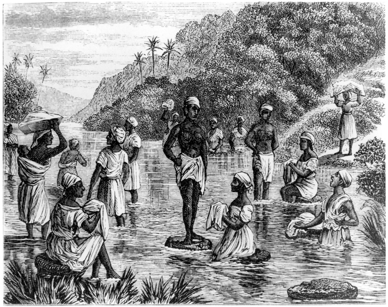 Washing clothes, Santo Domingo, 1873 by Unbekannt