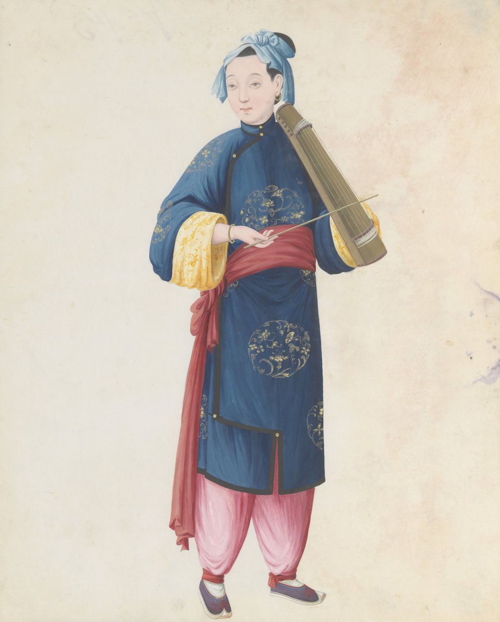 Musician Playing Bowed Qin by Unbekannt